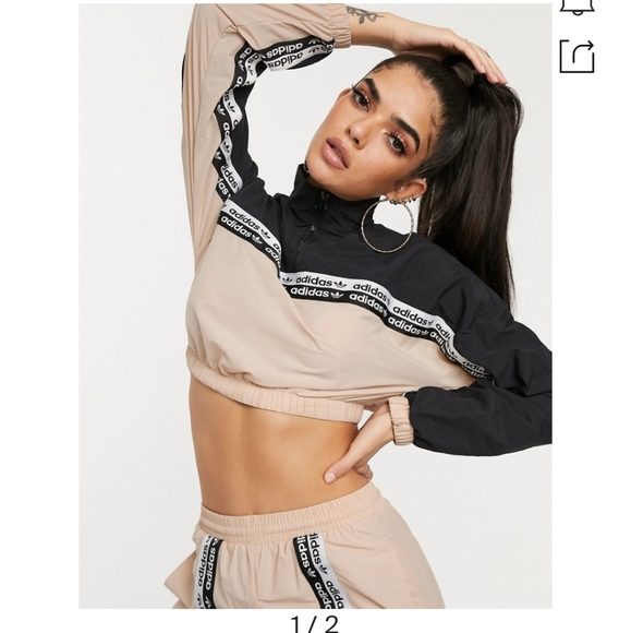 adidas originals ryv cropped jacket in black